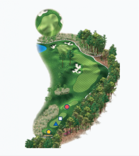 Illustration of Raven's 1st hole. Par 4.