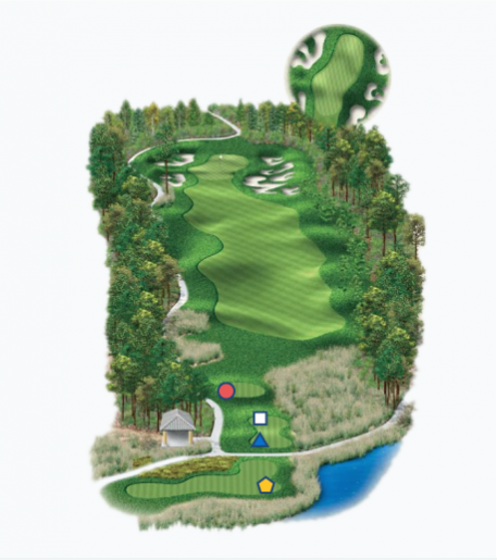 Illustration of Raven's 10th hole. Par 4.