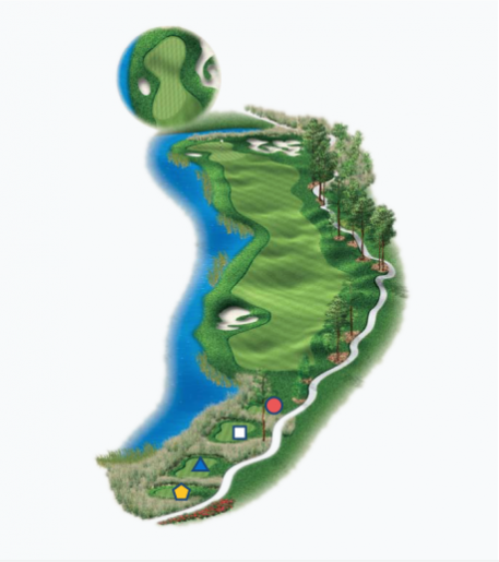 Illustration of Raven's 11th hole. Par 5.