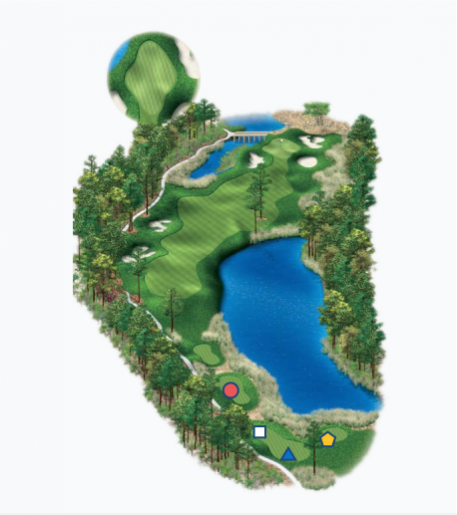 Illustration of Raven's 18th hole. Par 4.
