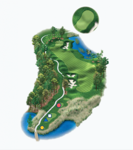 Illustration of Raven's 2nd hole. Par 4.