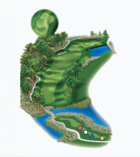 Illustration of Raven's 3rd hole. Par 5.