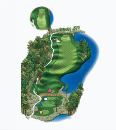 Illustration of Raven's 5th hole. Par 4.