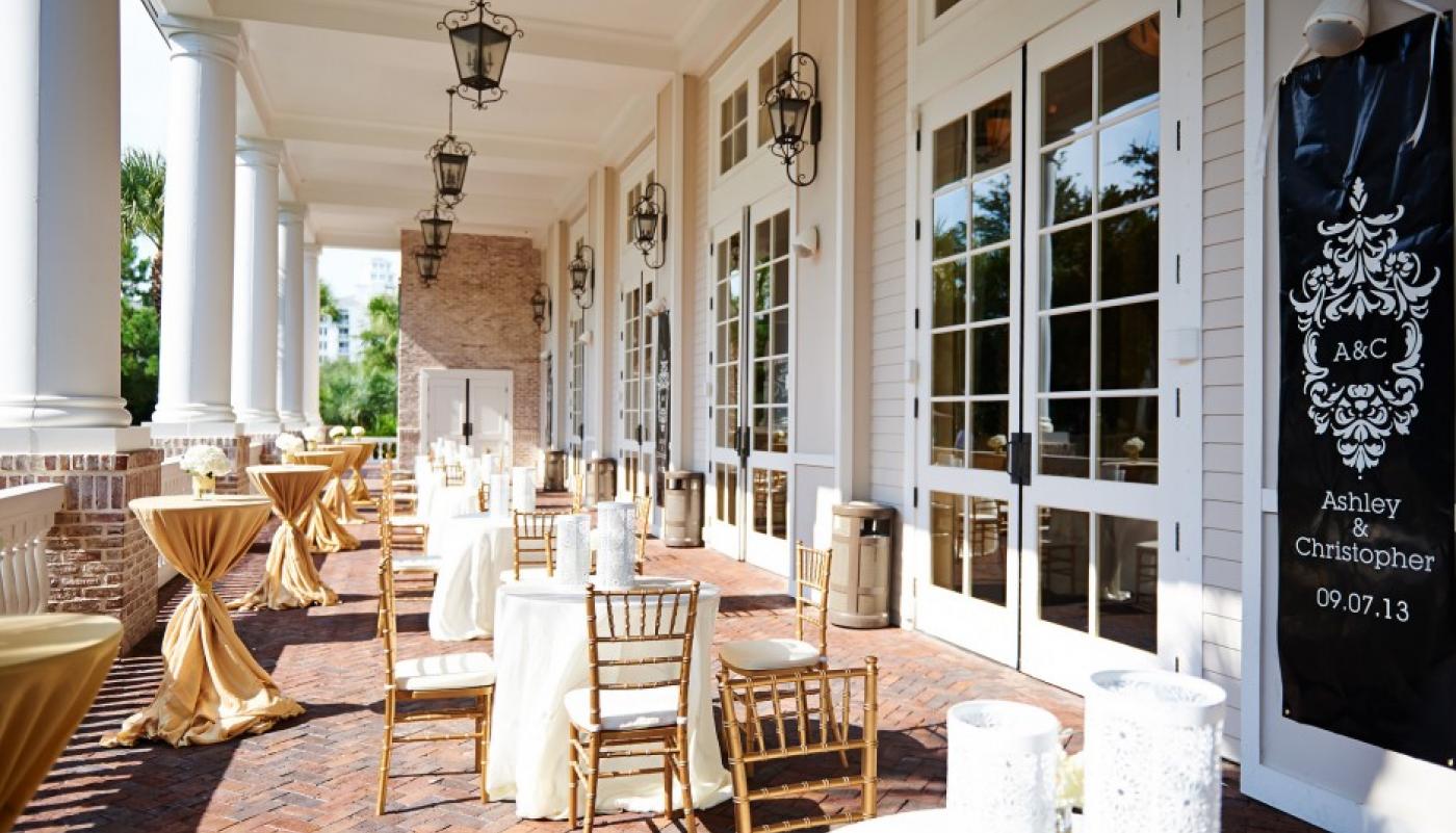 Outdoor wedding breakfast