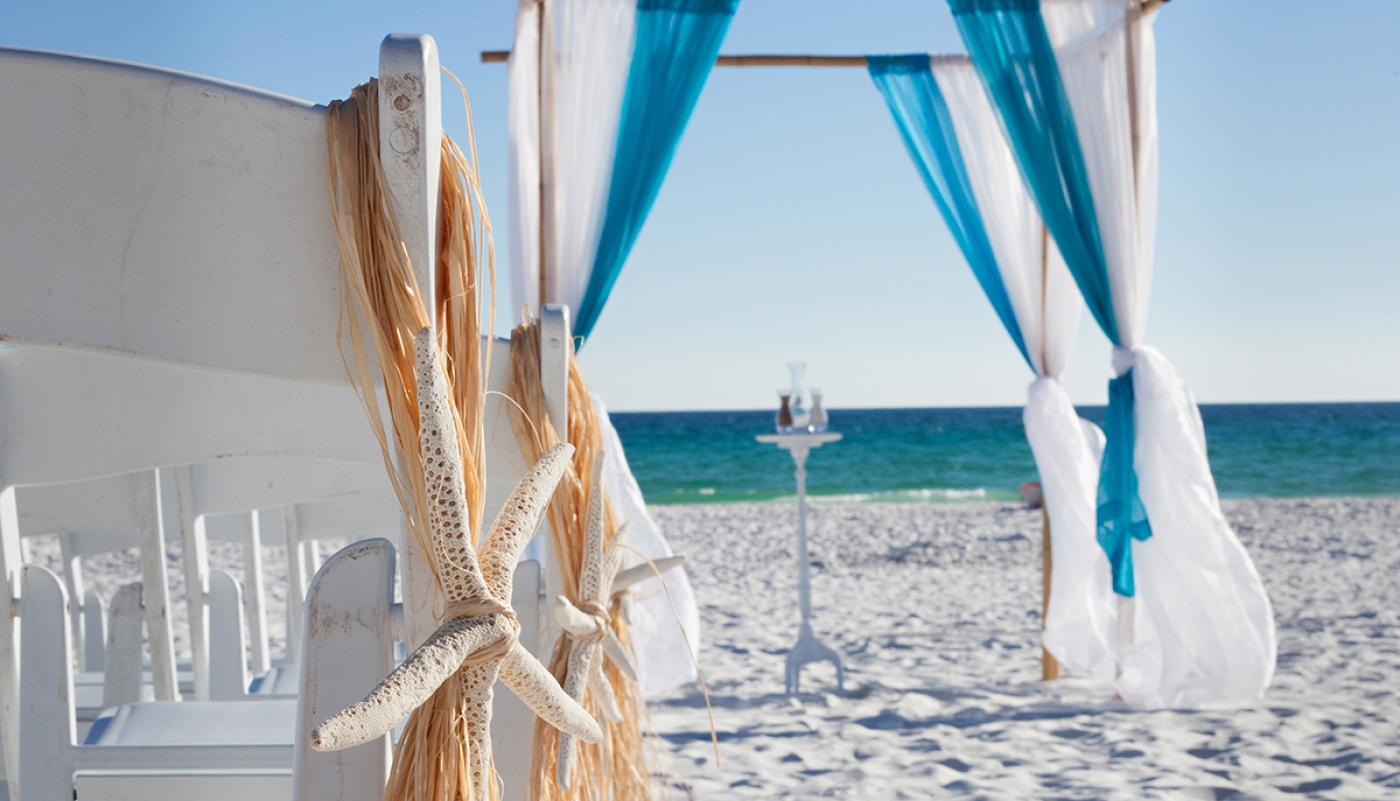 Beach wedding set up