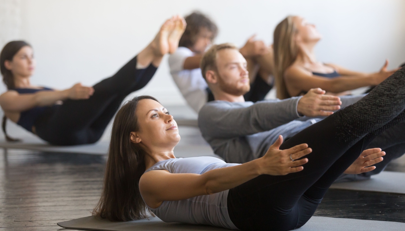v-sits for an aerobics class