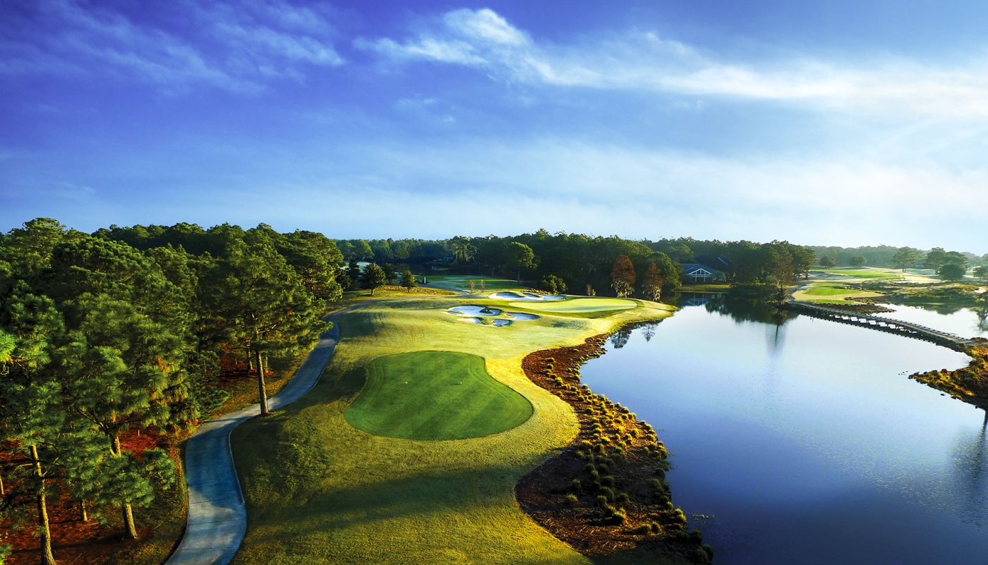 birds-eye view of golf course