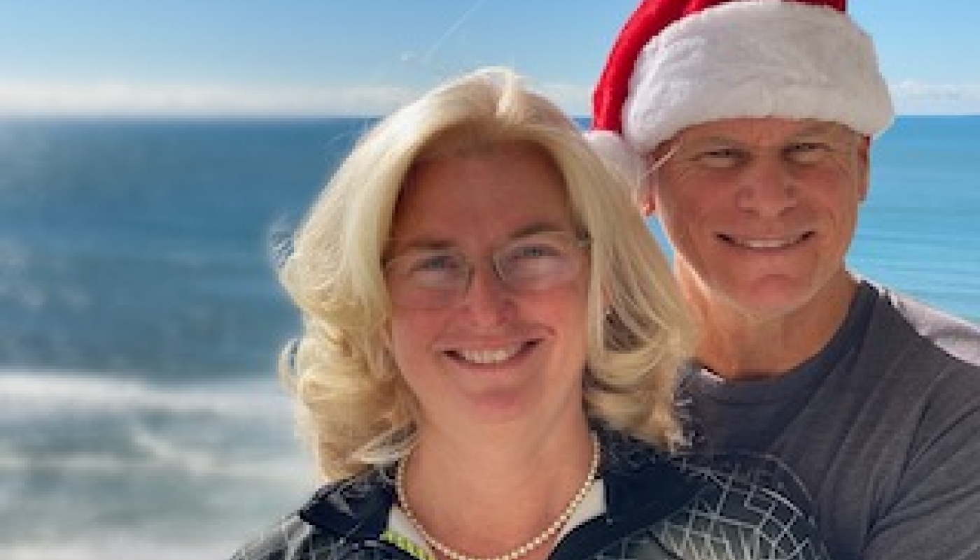 woman and man on beach