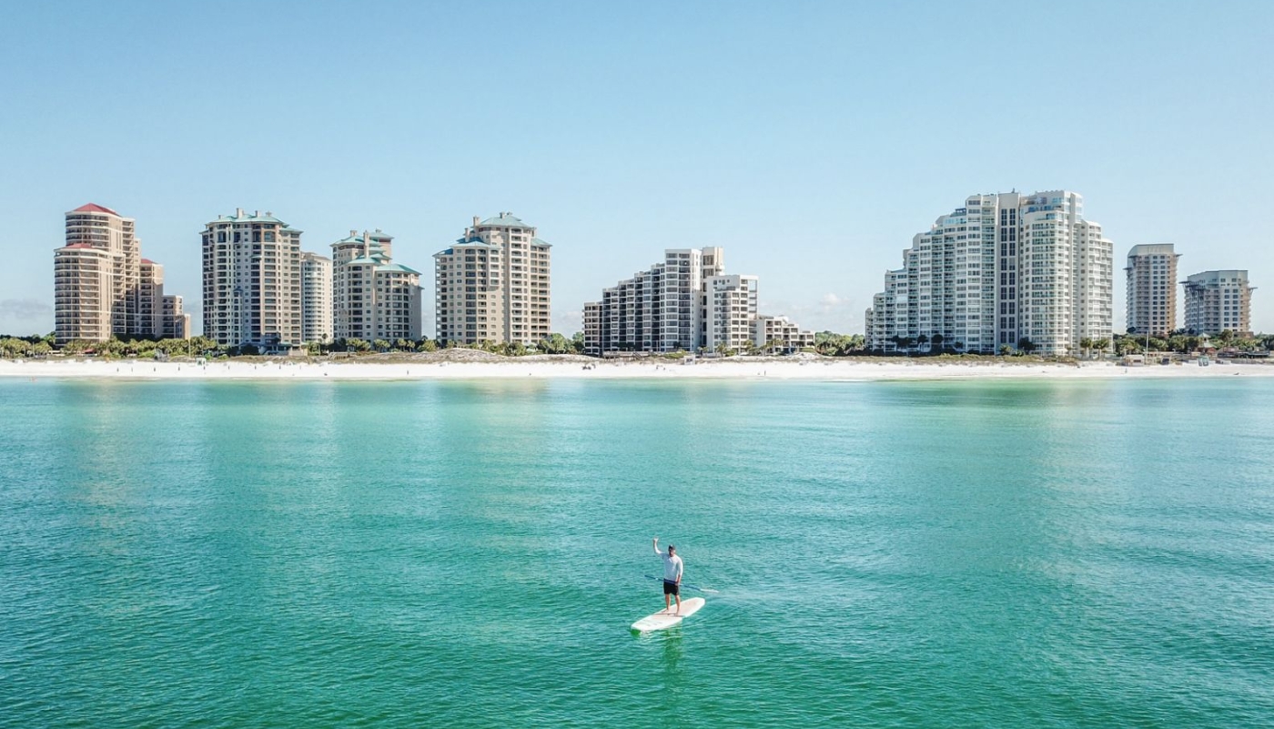 Brock on Paddle Board in Gulf