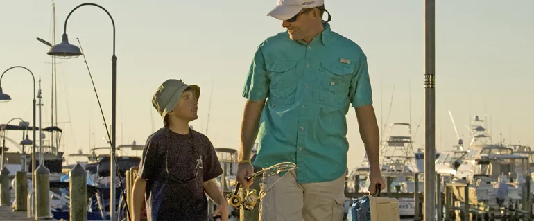 Father and son fishing