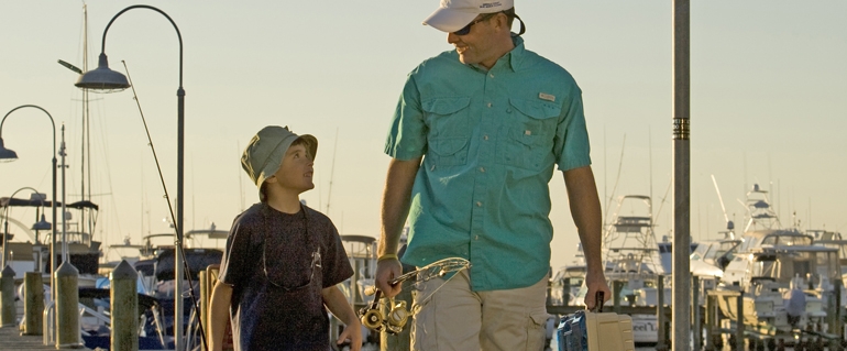 Father and son fishing