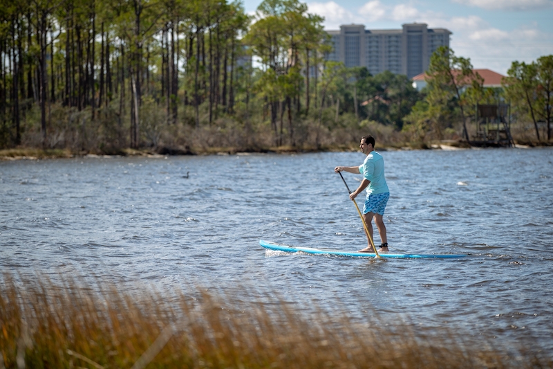 Man Paddleboarding