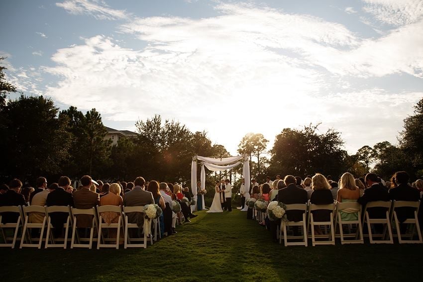 wedding at sunset