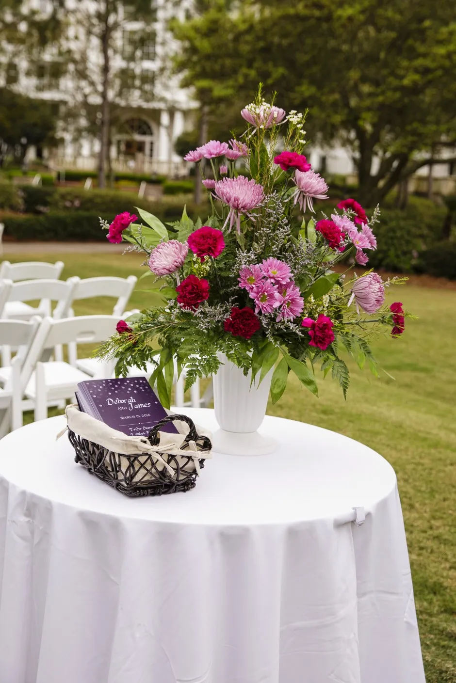flowers on a wedding table