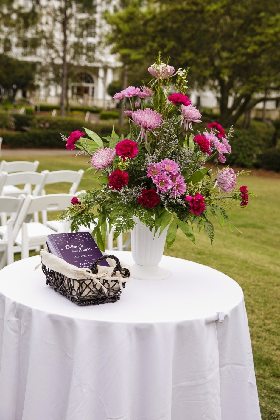 flowers on a wedding table