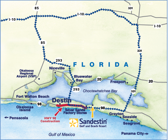 Map of Destin