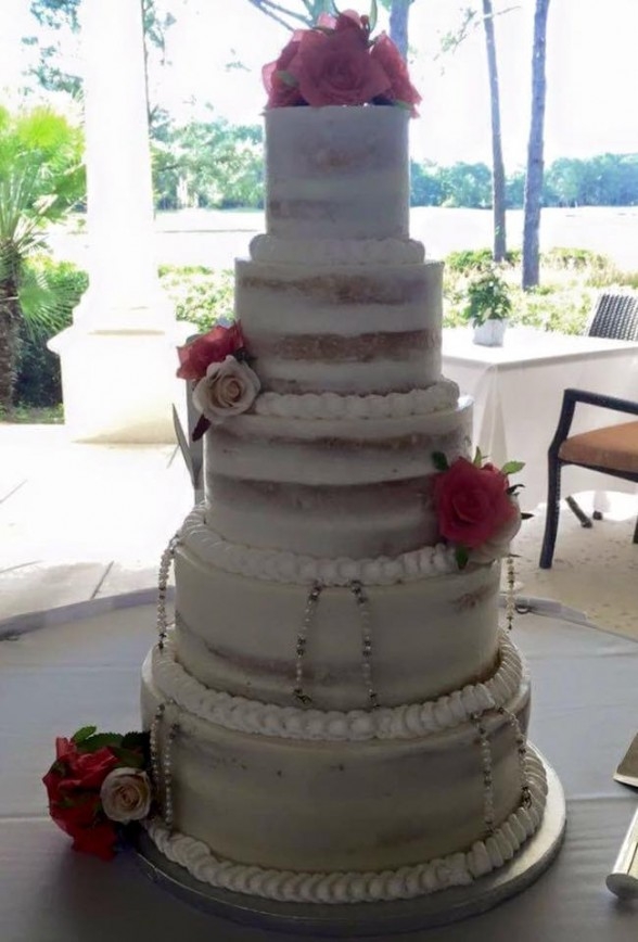 A naked crumb wedding cake