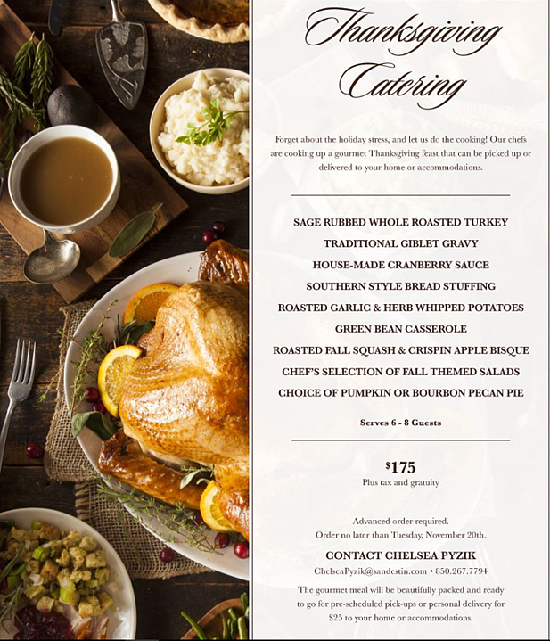 Thanksgiving menu