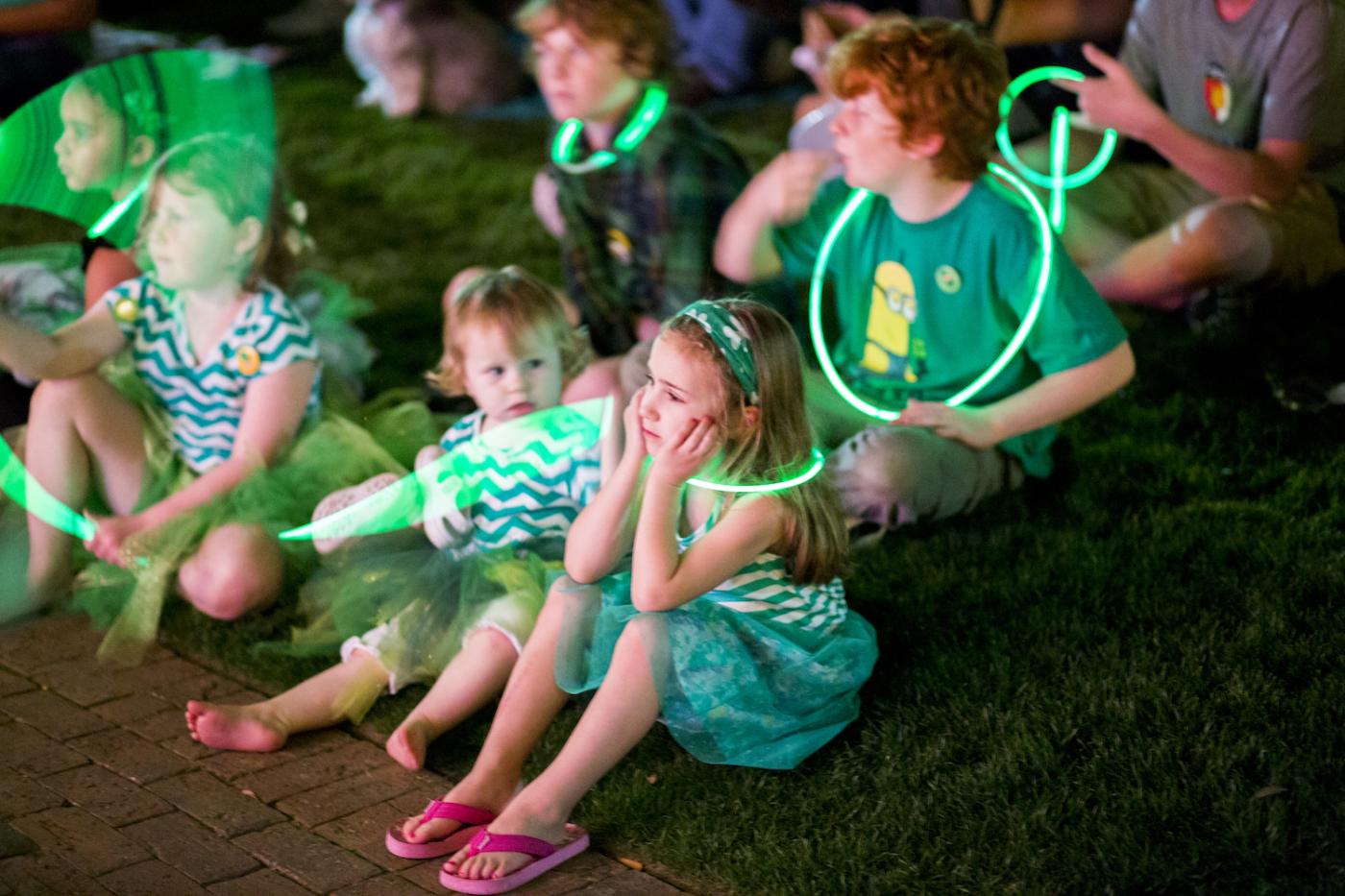 Group of Kids in Green Clothing