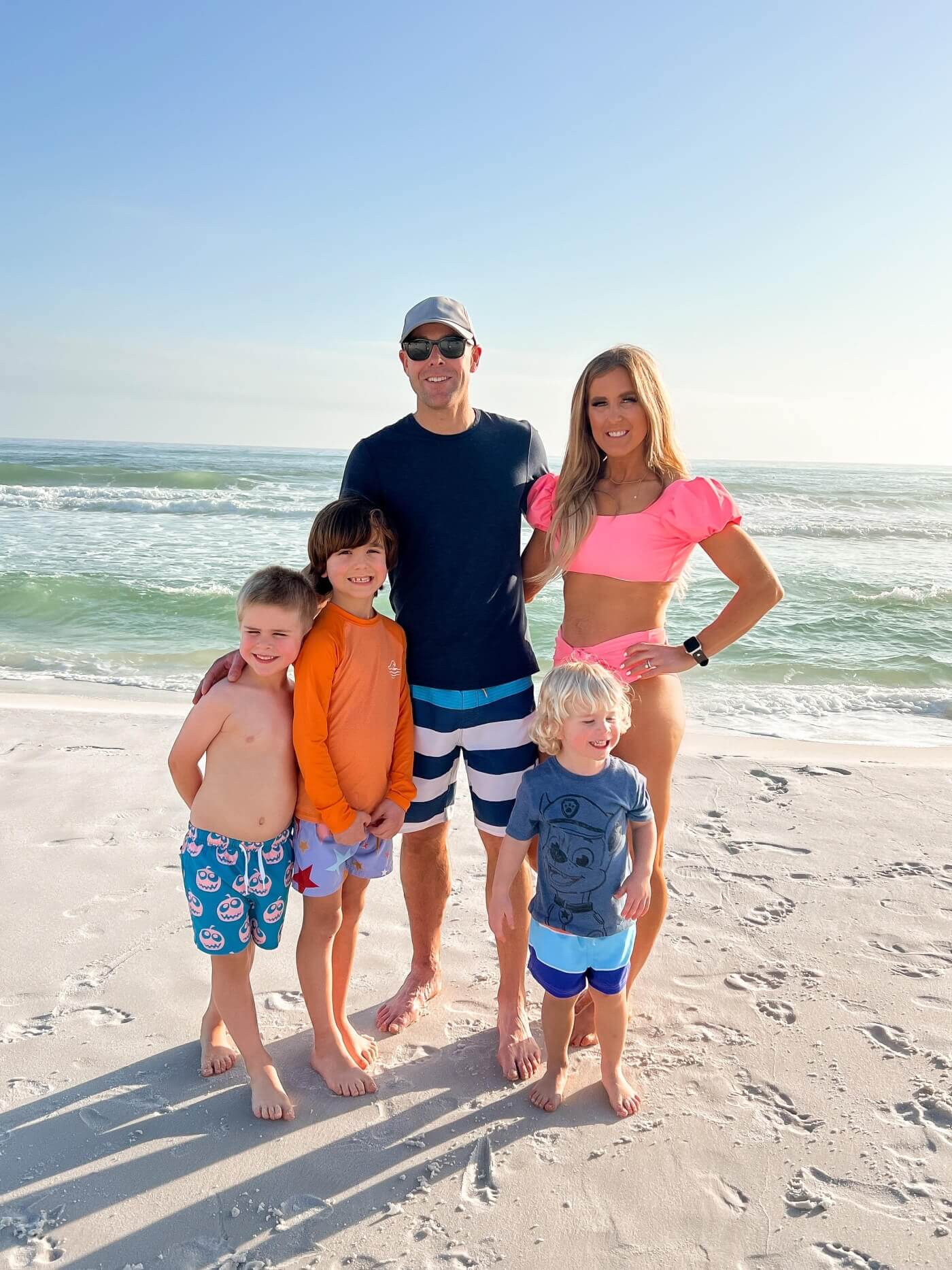 family photo on the beach