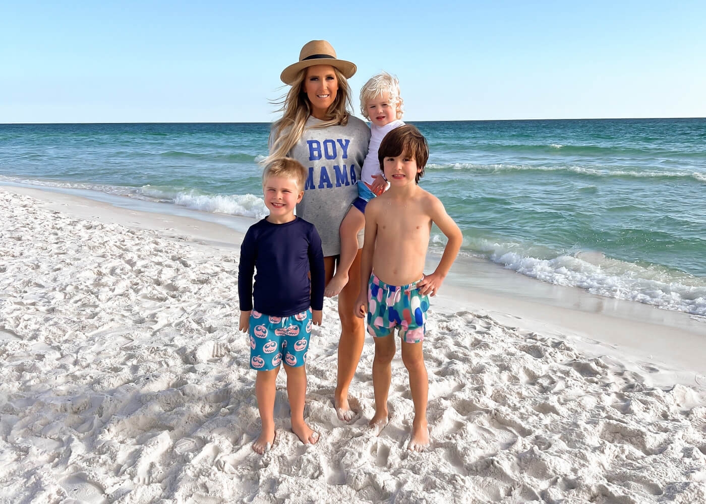 family on beach