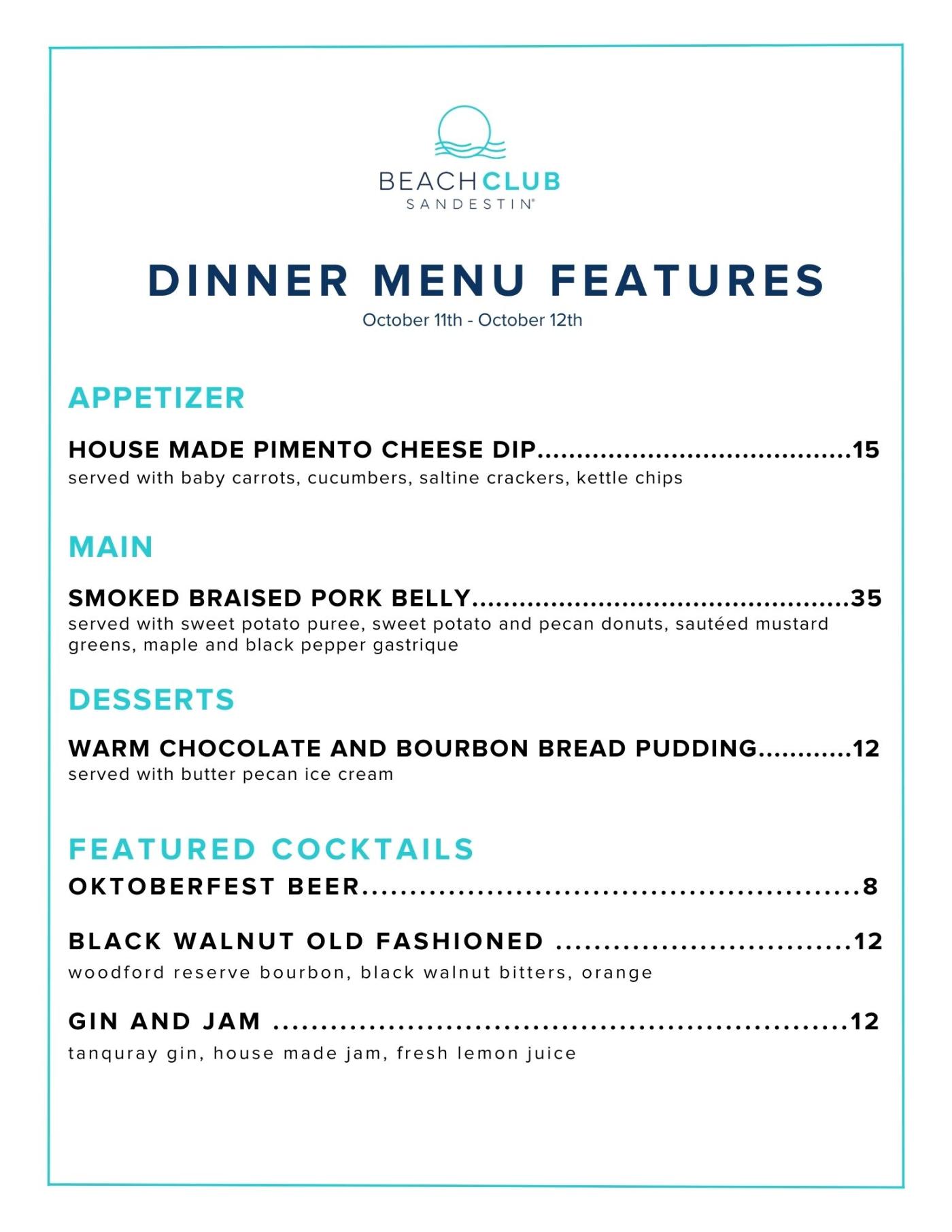 Dinner at Beach Club