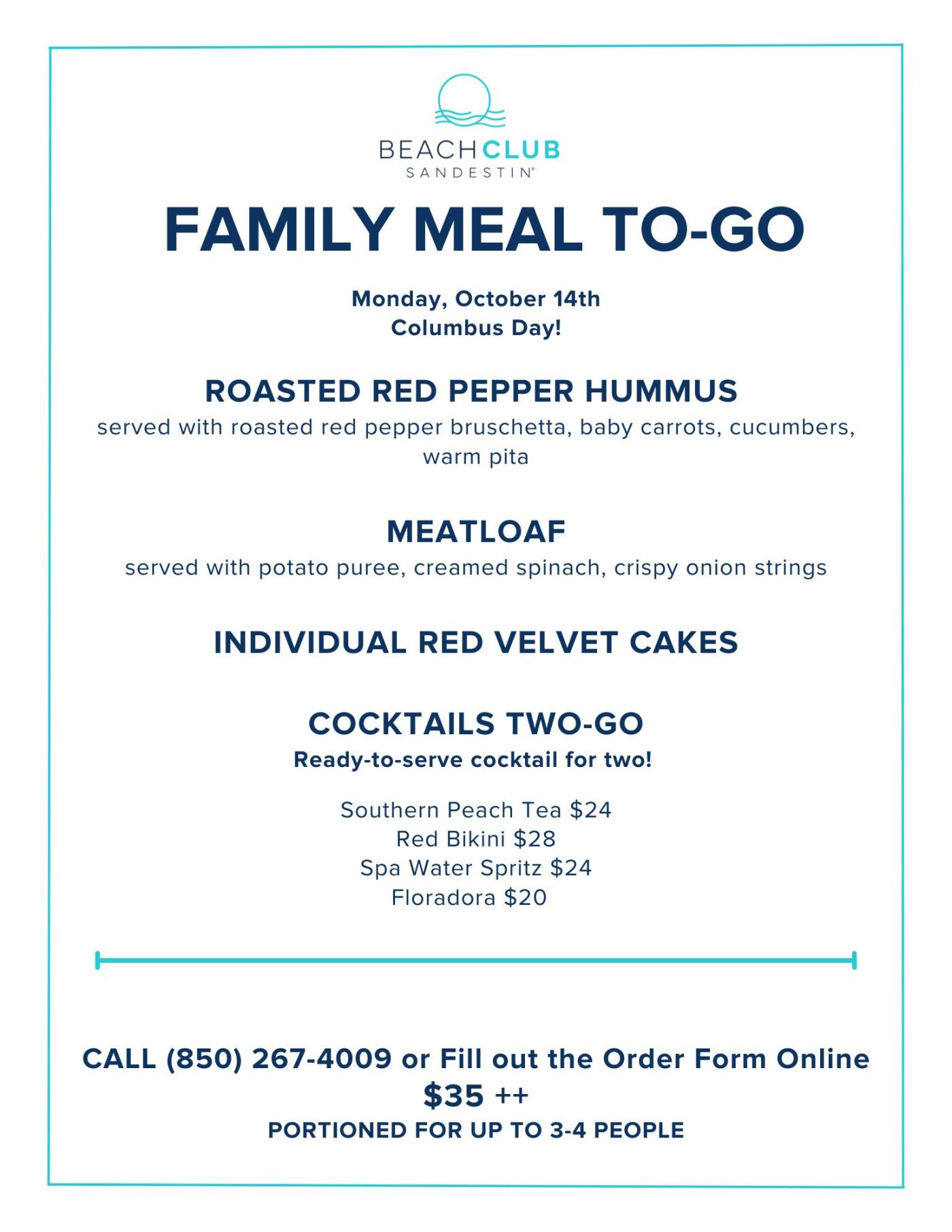 Family Meal To Go
