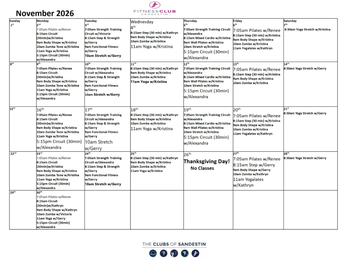 November Fitness Club