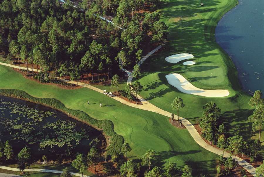 Aerial view of the Burnt Pine 9th Hole