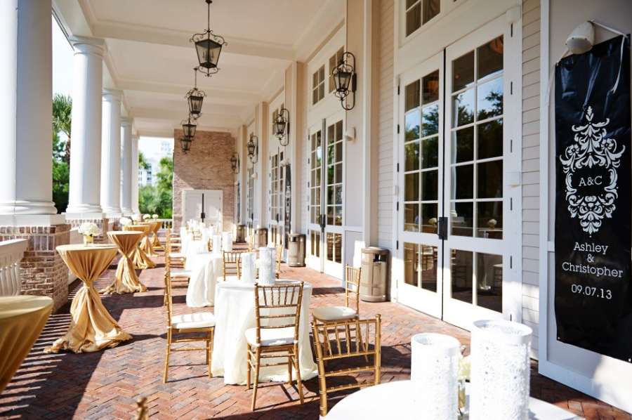 Outdoor wedding breakfast