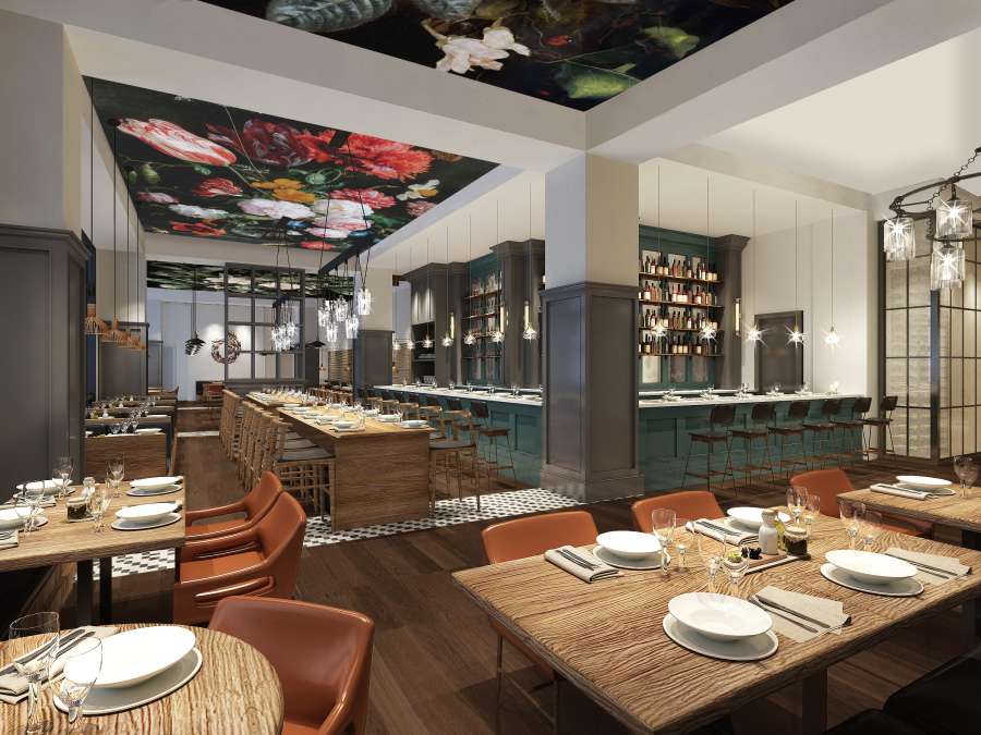 Interior of Ovide restaurant at Hotel Effie