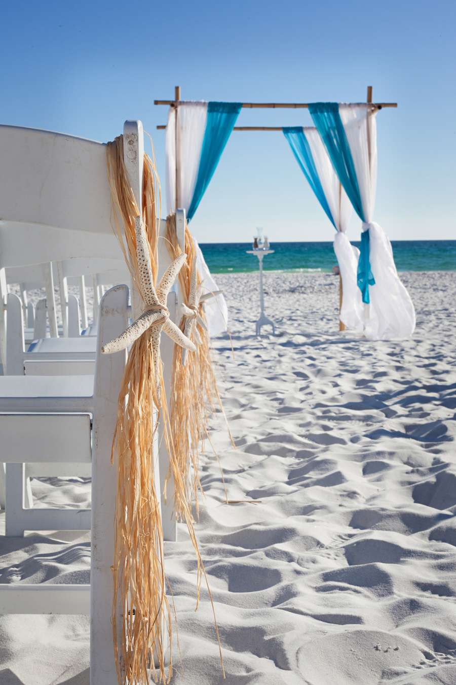 Beach wedding set up