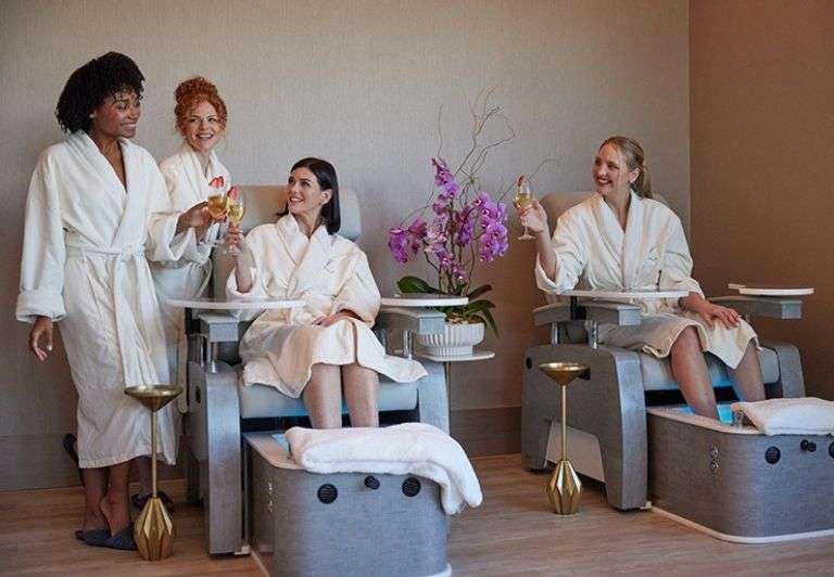 Ladies enjoying the spa