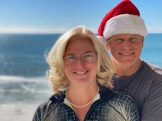 woman and man on beach