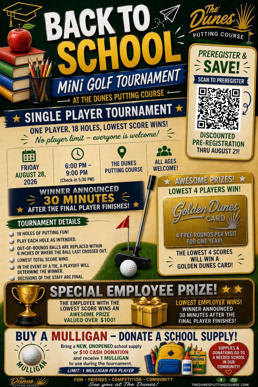Back to School Dunes Golf