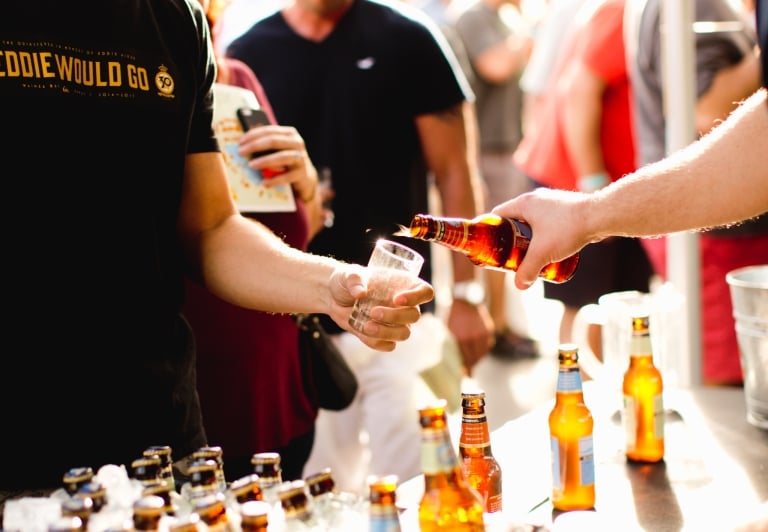 Man sampling a beer at Sandestin Beerfest