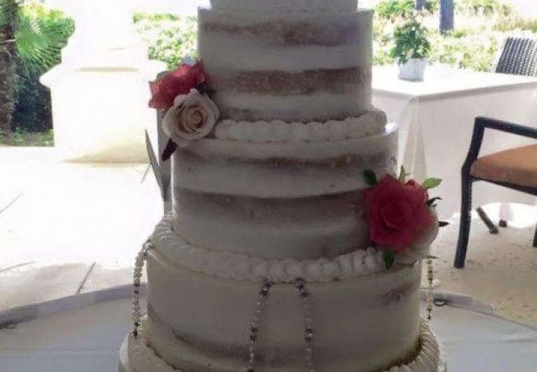 naked wedding cake