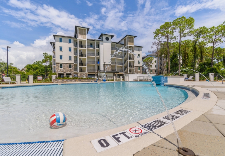 Osprey Pointe pool with building in the background