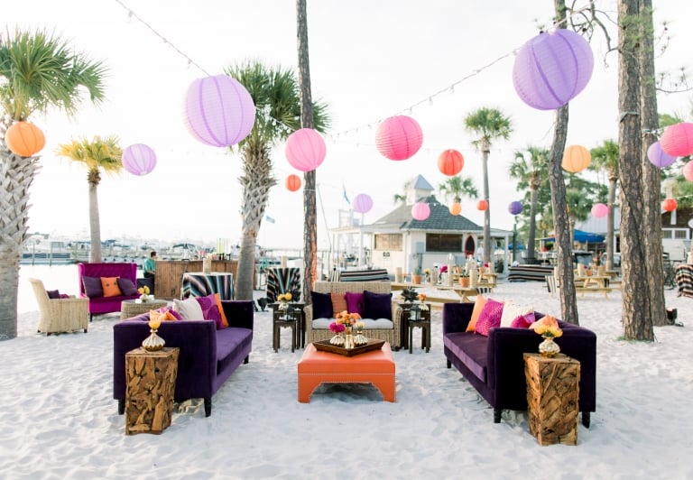 Marina Beach wedding set up