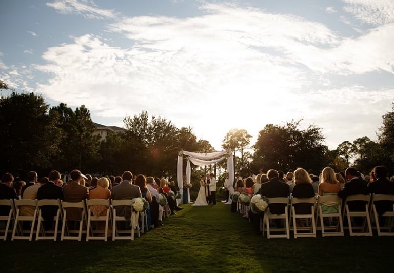 wedding at sunset