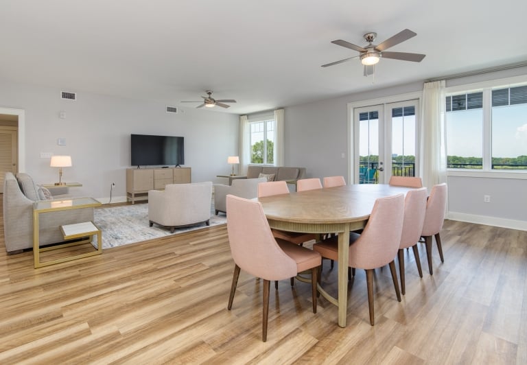 dining area in a three bedroom unit at Osprey Pointe