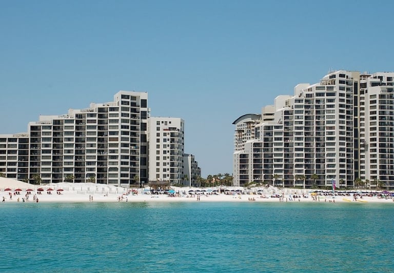 The Beachside buildings as viewed from the water