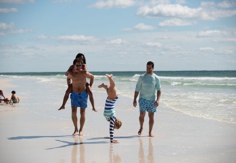 Group having fun on beach