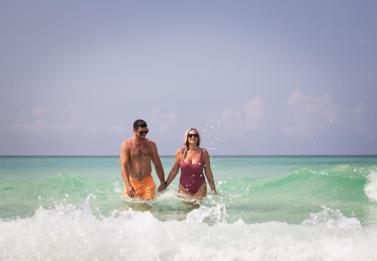 Couple coming out of the water!