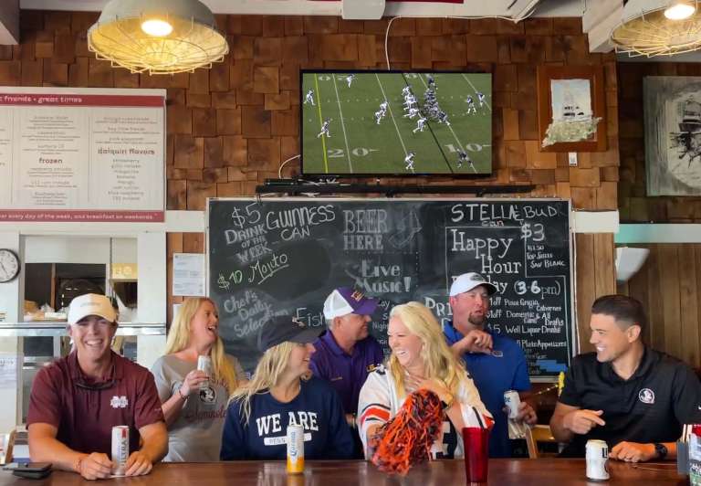 football watch party at marina bar and grill