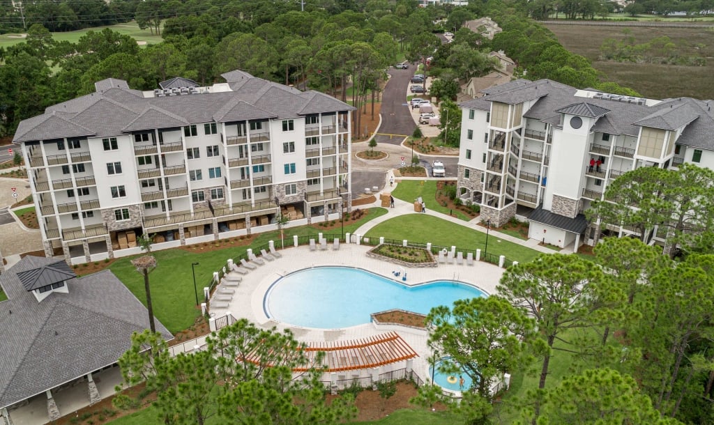 drone footage of osprey point and the pool