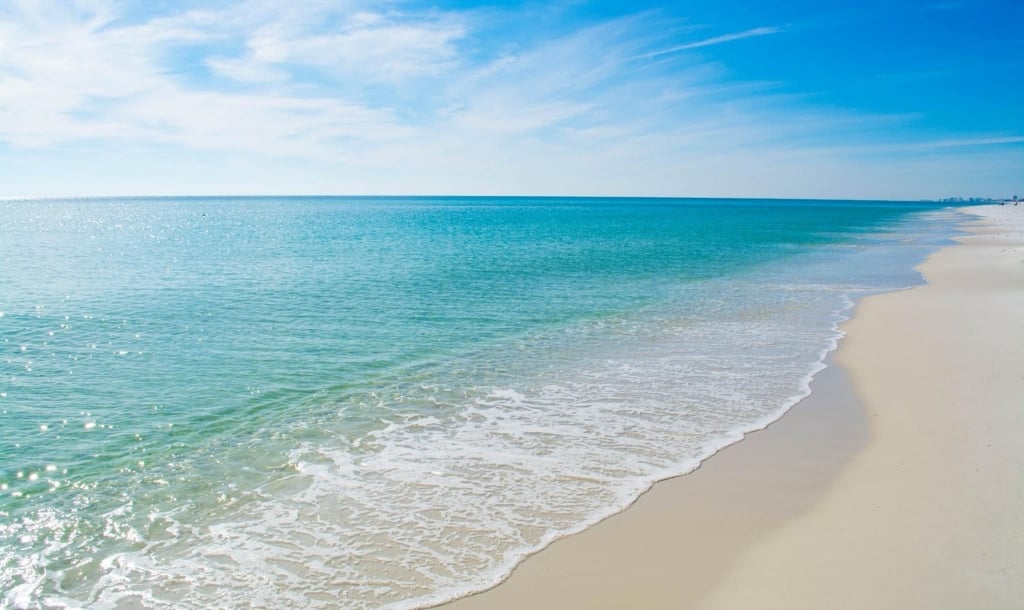 the ocean lapping up on the beach