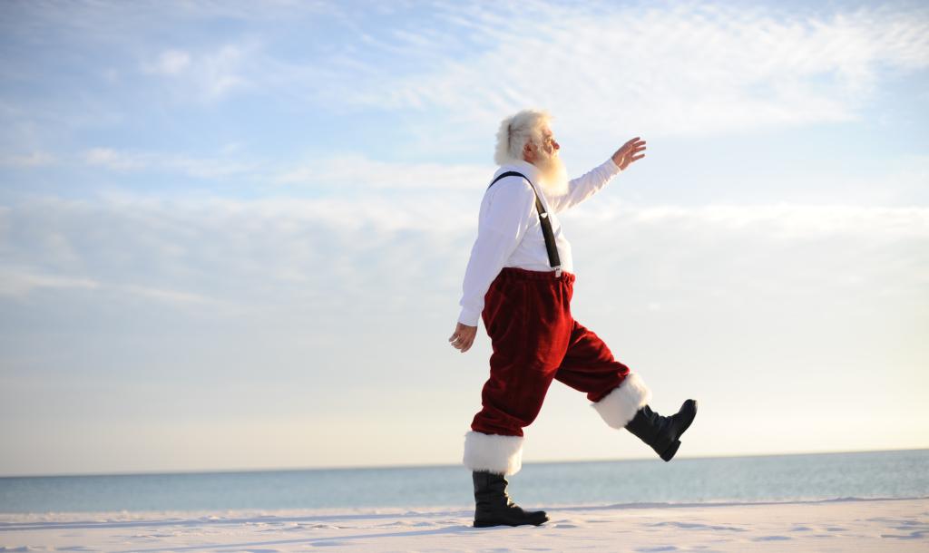 santa on the beach at Sandestin Golf and Beach Resort