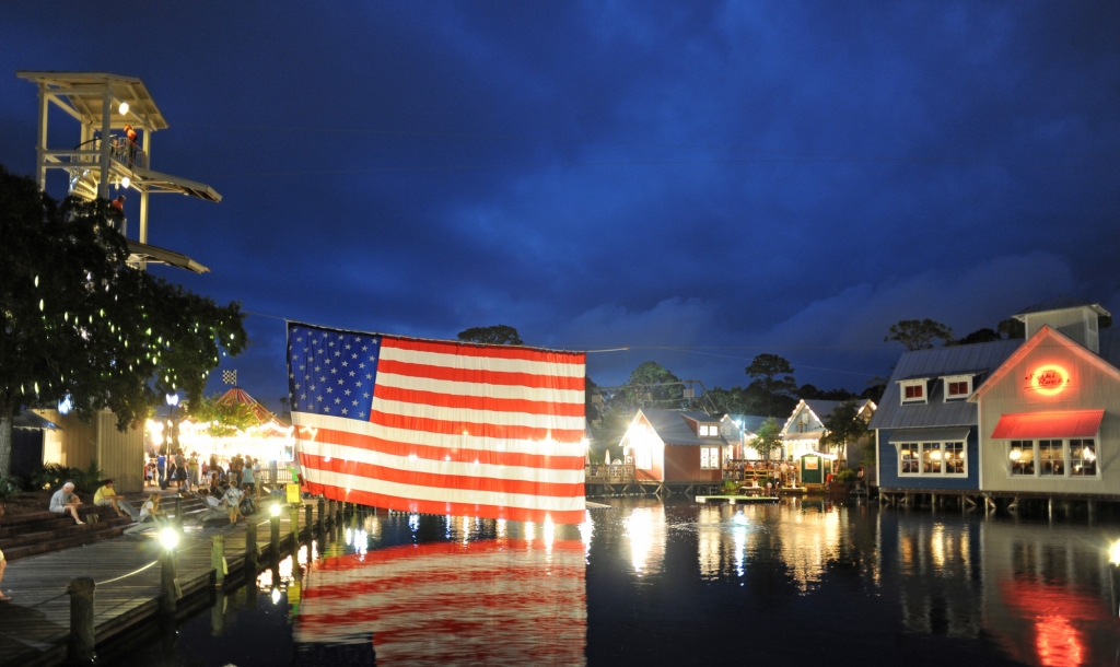 flag over lagoon