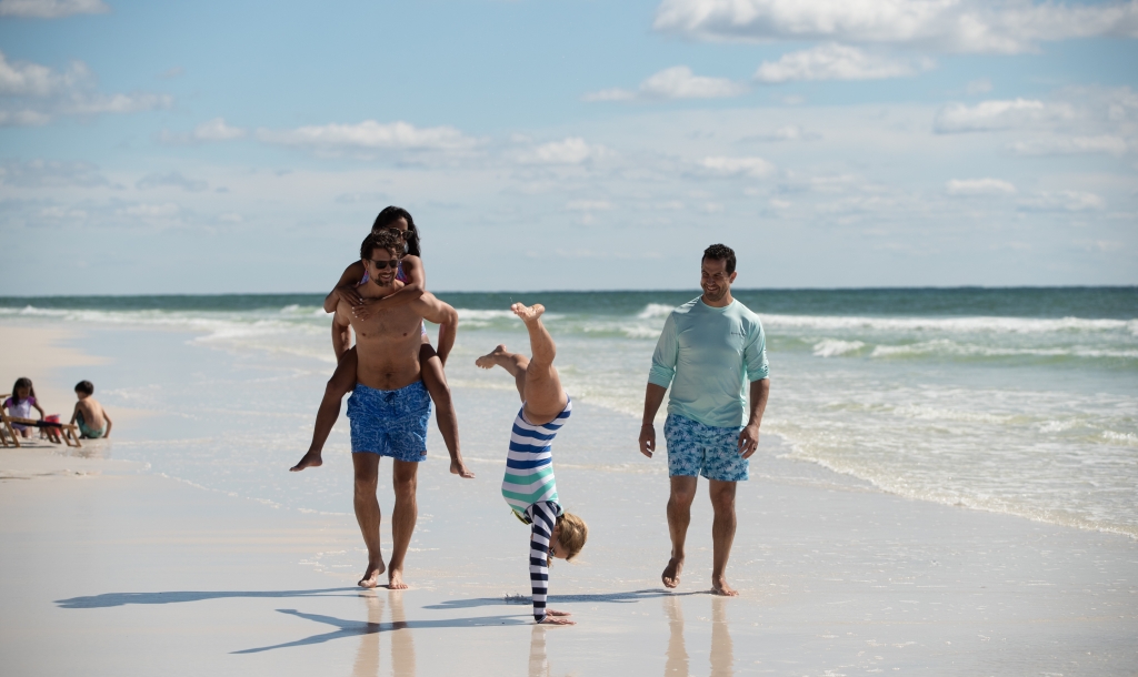 Group having fun on beach